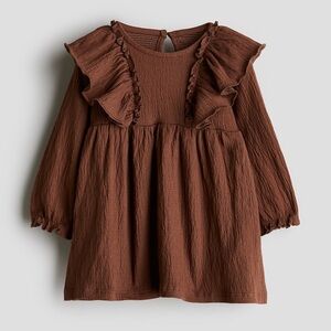 💛2/$30 H&M Brown Ruffle Sleeve Dress